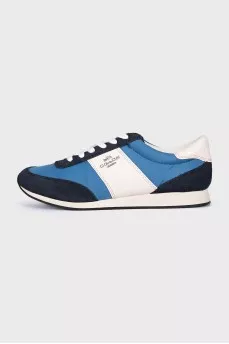 Blue textile sneakers