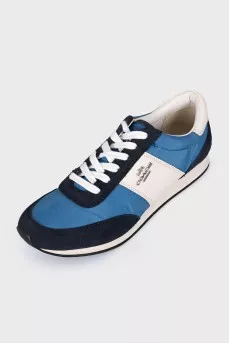 Blue textile sneakers