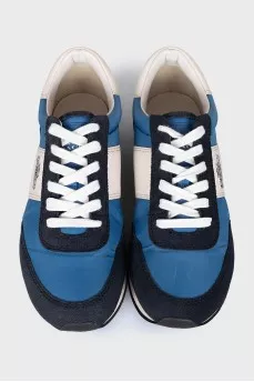 Blue textile sneakers