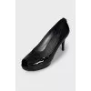 Black open toe shoes