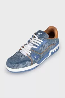 Men's LV Trainer Textile Sneakers