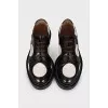 Leather shoes with polka dots