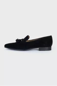 Men's suede tassel loafers