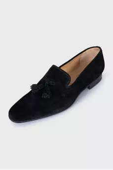 Men's suede tassel loafers