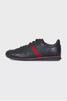 Men's embossed leather sneakers