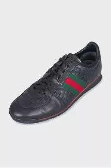 Men's embossed leather sneakers