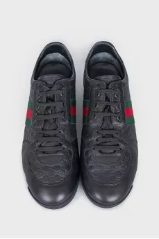 Men's embossed leather sneakers