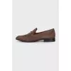 Men's brown suede loafers