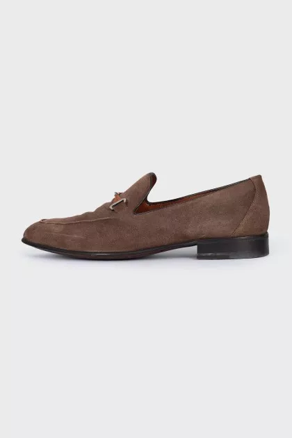 Men's brown suede loafers