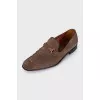 Men's brown suede loafers