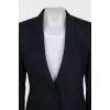 Striped wool and linen jacket