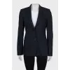 Striped wool and linen jacket