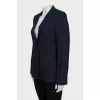 Striped wool and linen jacket