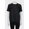 Black T-shirt with patch pocket