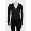 Black silk pullover