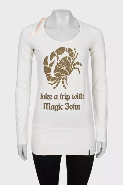 Long sleeve with gold decor