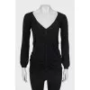 Black pullover with sequins and beads