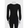 Black pullover with sequins and beads