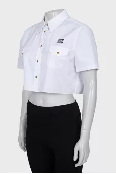 Укороченная рубашка на кнопках