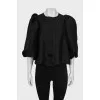Silk blouse with puffy sleeves