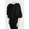 Silk blouse with puffy sleeves