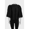 Silk blouse with puffy sleeves