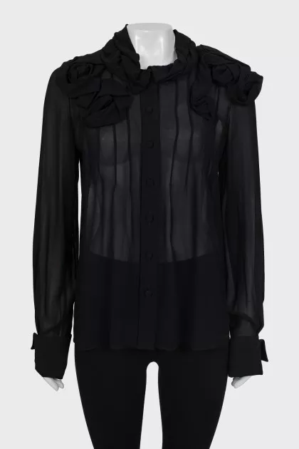Silk blouse with decor