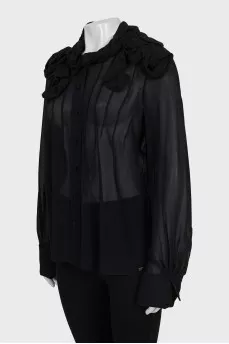 Silk blouse with decor