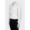 Fitted jacket with button and tag