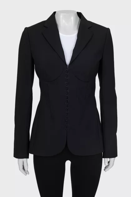 Fitted jacket with hooks
