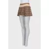 Plaid pleated mini skirt