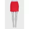 Red straight cut skirt