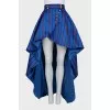 Blue asymmetrical striped skirt