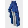 Blue asymmetrical striped skirt