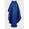 Blue asymmetrical striped skirt