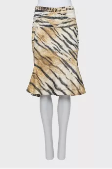 Printed flared skirt