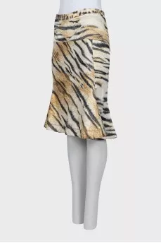 Printed flared skirt