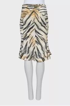 Printed flared skirt