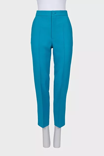 Wool and silk trousers with tag