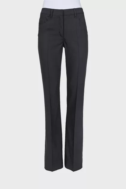 Black wool trousers