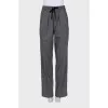 Grey Checked Wool Trousers