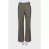 Cropped flared trousers with print