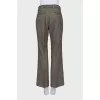 Cropped flared trousers with print