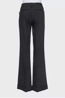Flared trousers with cuffs