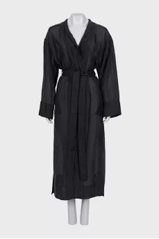 Translucent cardigan with belt