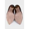 Leather T-strap shoes