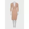 Fitted dress with shaped neckline
