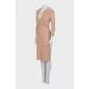 Fitted dress with shaped neckline