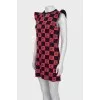 Plaid dress with monogram