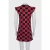 Plaid dress with monogram